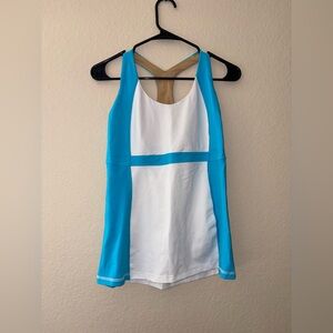 Lululemon Athletica Blue and White Tank Top